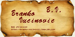 Branko Vučinović vizit kartica